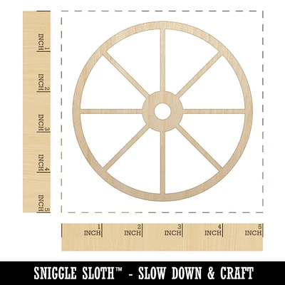 Wagon Wheel Solid Unfinished Wood Shape Piece Cutout for DIY Craft Projects