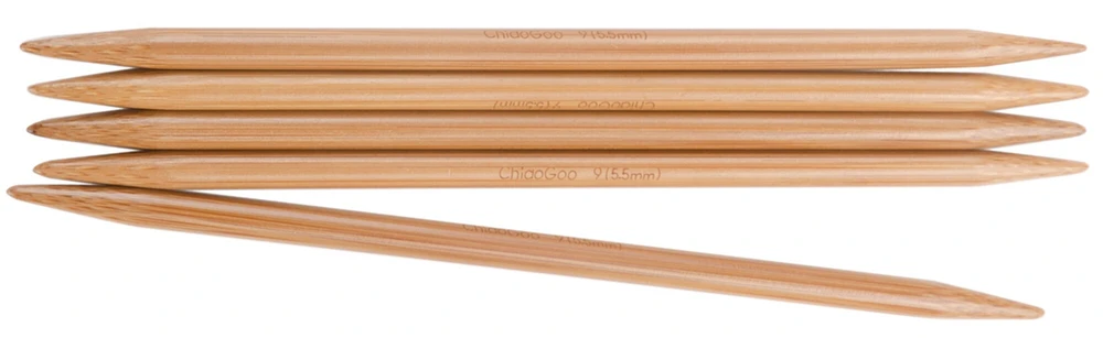 ChiaoGoo Double Point Dark Patina Knitting Needles 6" 5/Pkg-Size 6/4mm