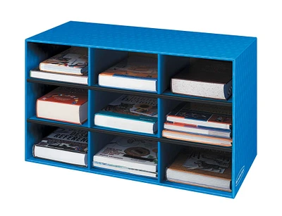 Bankers Box Classroom Cubby with Channels, 9 Compartments, 13 x 28-1/4 x 16 Inches, Blue