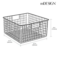 mDesign Metal Wire Food Organizer Basket with Built-In Handles