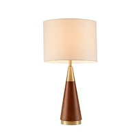 Gracie Mills   Salma Pecan Triangular Table Lamp - GRACE-6460