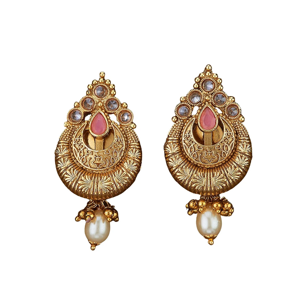 Ethnic Chandelier Earrings, Gold Plated Ethnic Traditional South Indian Jewellry,tops Earring, Womens Earrings, Gold Earing, Earings Jewelry, Jhumkas, Ear Rings,punjabi Pakistani