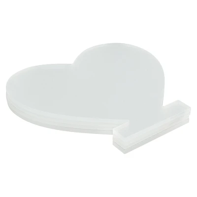 CraftyBook Heart-Shaped Acrylic Boards 4 Pack 5x7in Clear Sheets