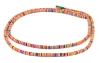 TheBeadChest Tropical Medley Vinyl Phono Record Beads 4mm Ghana African Multicolor Disk 30 Inch Strand Handmade