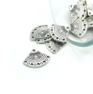 4, 20 or 50 Pieces: Silver Tribal Boho Ethnic Connector Charms