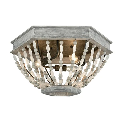 Elk Showroom Summerton 18 Wide 3-Light Flush Mount - Washed Gray