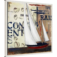 Blue Sailing Race II by Patricia Pinto Framed Canvas Wall Art