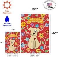 Dog Bone- Red Decorative Dog Flag