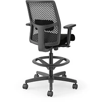 Hon Ignition ReActiv Low-Back Task Stool - Black Foam Seat - Black Frame - Low Back - 5-star Base - Armrest