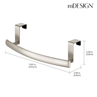 mDesign Steel Over Door Curved Towel Bar Storage Hanger Rack