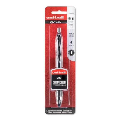 uni-ball Signo 207 Retractable Gel Pen, .7mm, Black, Carded Packaging