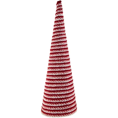 Northlight 19.5" White and Red Candy Cane Swirled Christmas Cone Tree