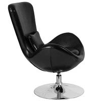 Merrick Lane Soro High-Back Egg Style Lounge Chair With 360° Swivel Metal Base