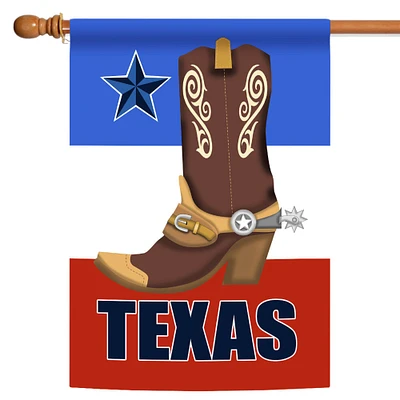 Texas Cowboy Boot Decorative Texas Flag