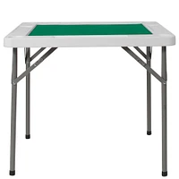 Emma and Oliver 34.5" Square 4-Player Folding Card Game Table with Playing Surface and Cup Holders