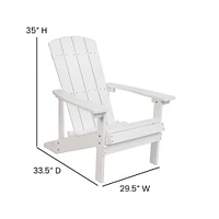 Merrick Lane Set of 2 Riviera All-Weather Adirondack Patio Chairs with Matching Side Table