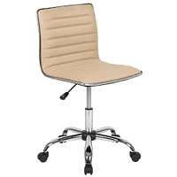 Merrick Lane Amelie Home Office Chair Ergonomic Executive Ribbed Low Back Armless Computer Desk Chair - Base, Frame & Border