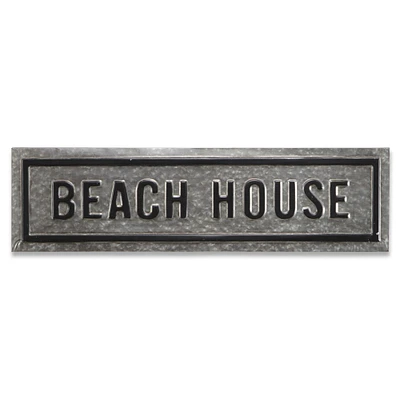 Contemporary Home Living 36.25" Gray and Black Galvanized Beach House Wall Sign