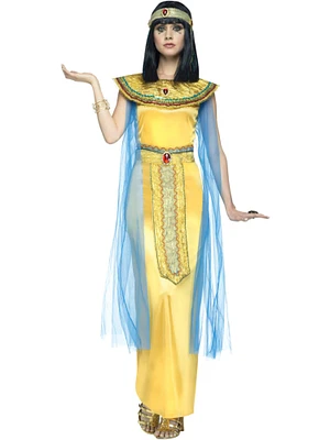 Adult's Womens  Golden Cleo Egyptian Queen Cleopatra Dress Costume