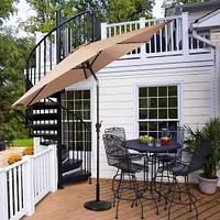 Costway 10FT Patio Umbrella 6 Ribs Market Steel Tilt W/Crank Outdoor Garden Beige