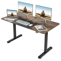 Costway Electric Height Adjustable Standing Desk, Sit to Stand Computer Workstation Home Office Desk