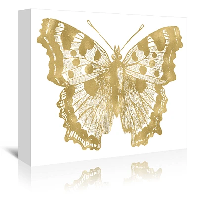 Butterfly  Gold On White by Amy Brinkman  Gallery Wrapped Canvas - Americanflat