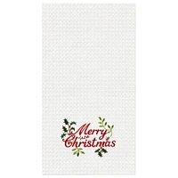 Merry Christmas Waffle Weave Cotton Kitchen Towel