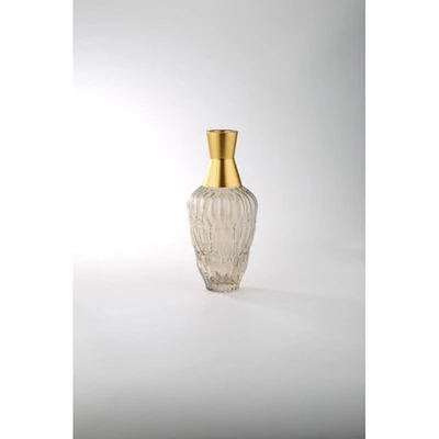 CC Home Furnishings Hand Blown Glass Bottle Vase - 10.5" - Gray and Gold