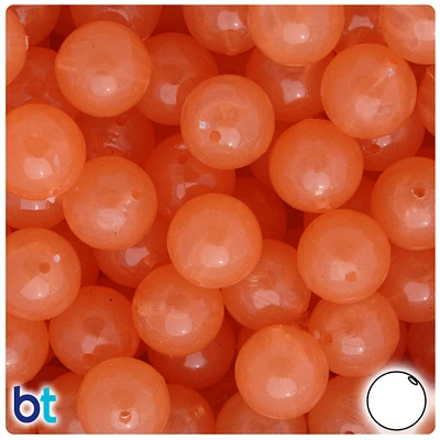 BeadTin Orange Glow 14mm Round Plastic Craft Beads (36pcs)