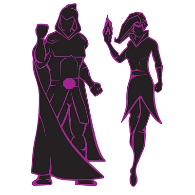 Party Central Club Pack of 12 Black and Purple Evil Villain Couple Silhouette Cutouts Decors 36"