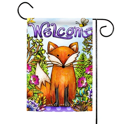 Toland Home Garden Orange and Green Welcome Fox Outdoor Rectangular Mini Garden Flag 18" x 12.5"