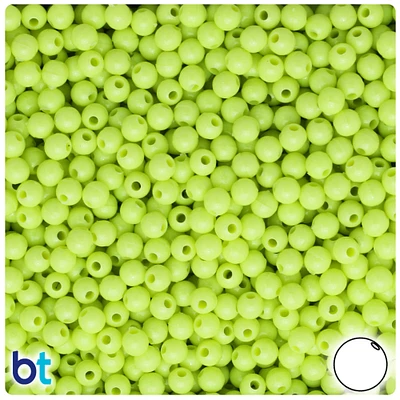 BeadTin Chartreuse Green Opaque 5mm Round Plastic Craft Beads (700pcs)