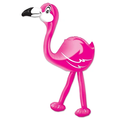 Party Central Pack of 6 Inflatable Pink and White Caribbean Tropical Flamingo Decors 24"