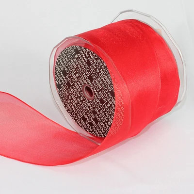 The Ribbon People Shimmering Red Crystal Wired Craft Ribbon 2 3/8" x 27 Yards