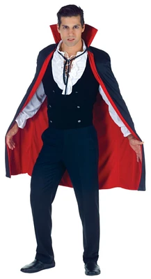 The Costume Center 38" Black and Red Solid Men Adult Halloween Cape Costume Accessory - One Size