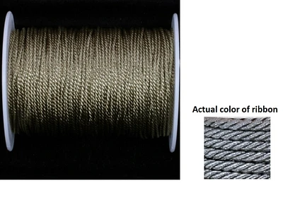 The Ribbon People Pewter Gray Metalized Braided Cording Craft Ribbon 0.1" x 110 Yards