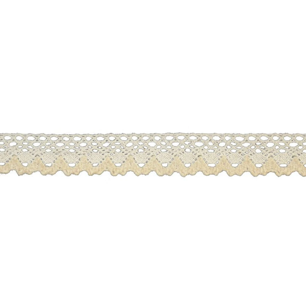 Belagio Cotton Cluny Lace Trim, 1" Wide, Zig Zag Design, Ivory, 25-Yard Bolt