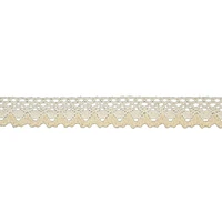 Belagio Cotton Cluny Lace Trim, 1" Wide, Zig Zag Design, Ivory, 25-Yard Bolt