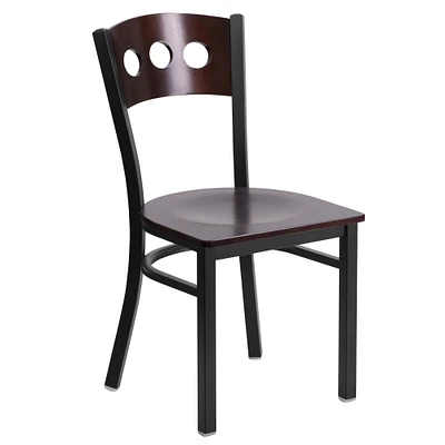 Emma and Oliver Decorative 3 Circle Back Metal Restaurant Dining Chair