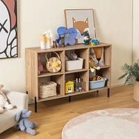 Costway 6 Cube Storage Shelf Organizer Bookcase Square Cubby Cabinet Bedroom Natural