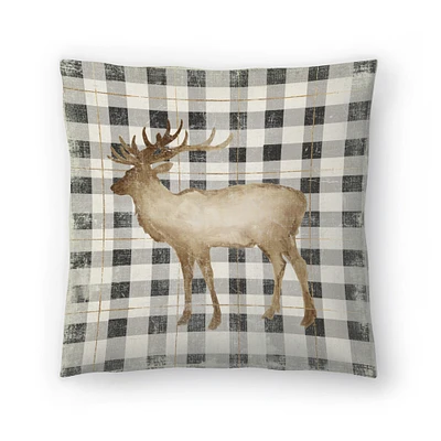 Santas Deer by Pi Holiday Throw Pillow Americanflat Decorative Pillow