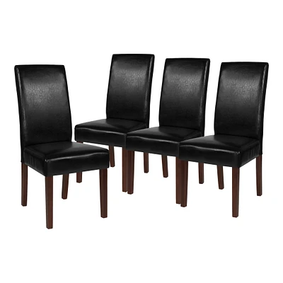 Merrick Lane Ellison Mid-Century Panel Back Parsons Accent Dining Chair - Set of 4