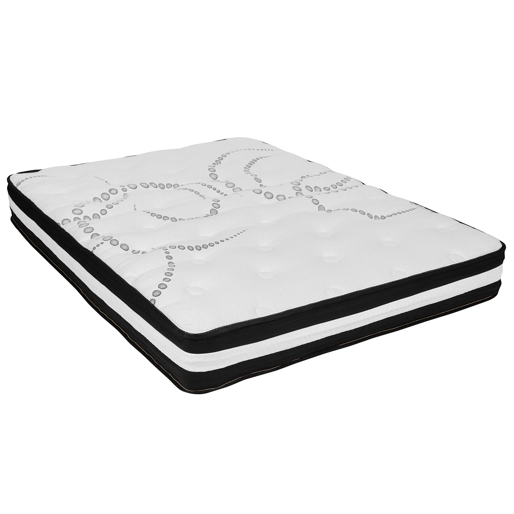 Merrick Lane Luna 10 Inch Hybrid Mattress CertiPUR-US Certified Foam & Pocket Spring Mattress in a Box