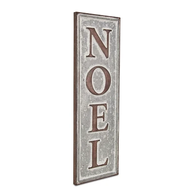 Contemporary Home Living 18.5" Gray Vertical NOEL Christmas Wall Sign