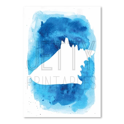 Watermark Watercolor Blue Background Conc by Jetty Home  Poster Art Print - Americanflat