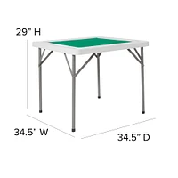 Emma and Oliver 34.5" Square 4-Player Folding Card Game Table with Playing Surface and Cup Holders