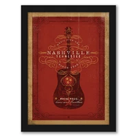 Son Red Guitar by Anderson Design Group Black Framed Print - Americanflat