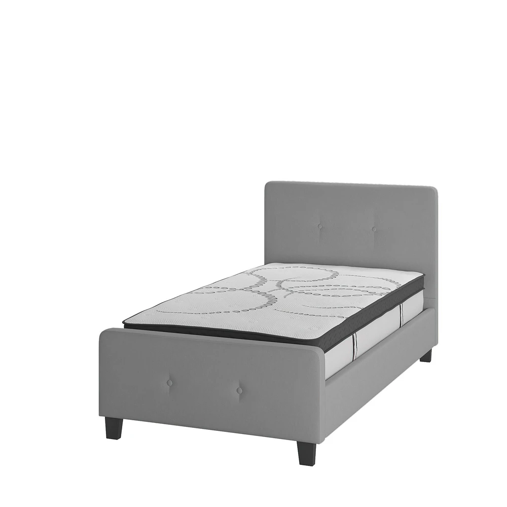 Emma and Oliver Tufted Platform Bed with 10 Inch Pocket Spring Mattress