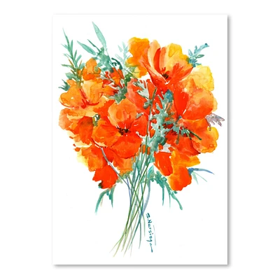 Orange Flower California Poppies by Suren Nersisyan  Poster Art Print - Americanflat