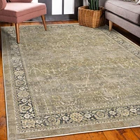 Ambesonne Boho Decorative Rug, Retro Themed Jumble Folk Culture Ornamental Forms and Floral Motives Print, Quality Carpet for Bedroom Dorm and Living Room, Khaki and Dark Grey